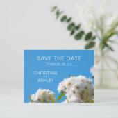 Carte Postale Faire-part Floral rose blanc (Debout devant)