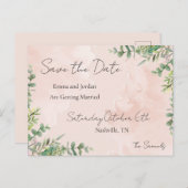 Carte Postale Faire-part Floral Save The Date Card (Devant / Derrière)