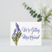 Carte Postale Faire-part Floral Save the Date Lavender Purple Mariage (Debout devant)