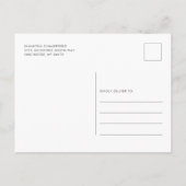 Carte Postale Faire-part Floral Script Bourgogne Mariage Enregistrer La Dat (Dos)