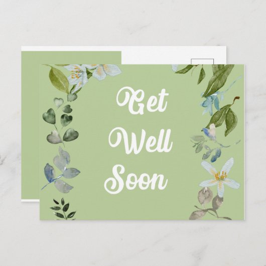 Carte Postale Faire-part Floral Se Bien Bientôt Salutations (Devant / Derrière)