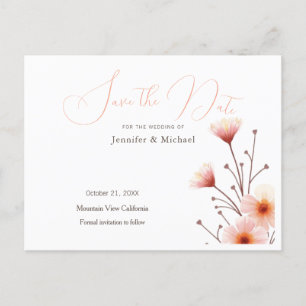 Carte Postale Faire-part Flore minimaliste professionnelle Enregistrer la d