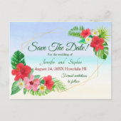 Carte Postale Faire-part Flore tropicale Enregistrer le Mariage de date (Devant)