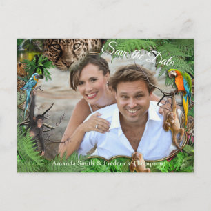 Carte Postale Faire-part Flore tropicale Paradis & Oiseaux