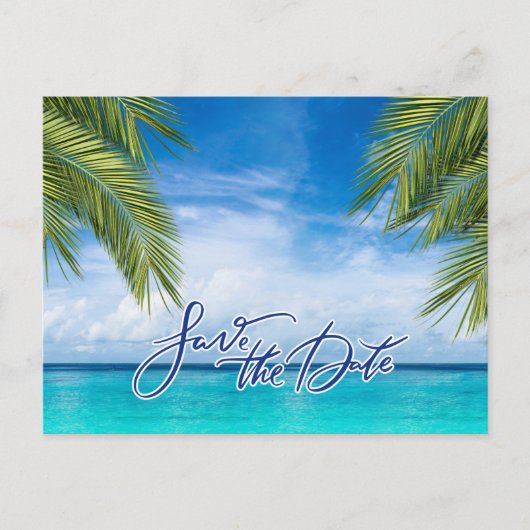 Carte Postale Faire-part Florida Beach Wedding Enregistrer la date (Devant)