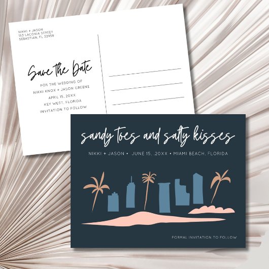 Carte Postale Faire-part Florida Beach Wedding Save the Date