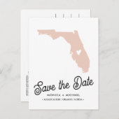 Carte Postale Faire-part FLORIDA State Destination Mariage N'IMPORTE QUELLE (Devant / Derrière)