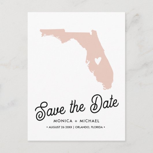 Carte Postale Faire-part FLORIDA State Destination Mariage N'IMPORTE QUELLE (Devant)