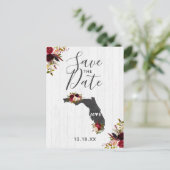 Carte Postale Faire-part Floride État Destination Rustique Save the Date (Debout devant)