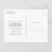 Carte Postale Faire-part Floride tropicale Destination Mariage Enregistrer  (Dos)
