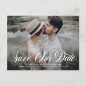 Carte Postale Faire-part Flourver Script Enregistrer Notre Date Découper Ph (Devant)