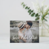 Carte Postale Faire-part Flourver Script Enregistrer Notre Date Découper Ph (Debout devant)