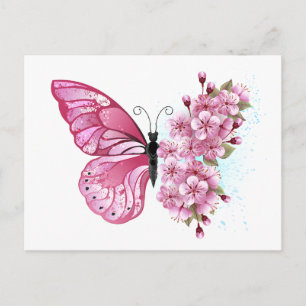 Carte Postale Faire-part Flower Butterfly