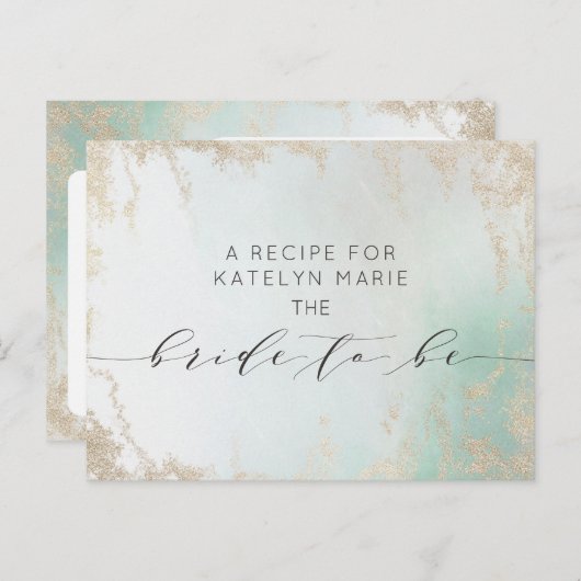 Carte Postale Faire-part Fond Abstrait Aqua Ombre avec Parties scintillant  (Devant / Derrière)