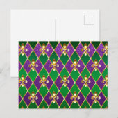 Carte Postale Faire-part Fond de bijoux Mardi Gras (Devant / Derrière)