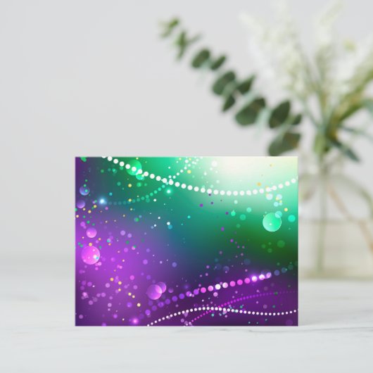 Carte Postale Faire-part Fond festif violet de Mardi Gras (Debout devant)