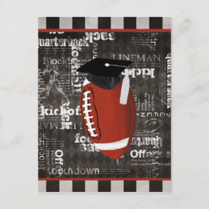 Carte Postale Faire-part Football avec casquette, Football Words