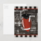 Carte Postale Faire-part Football avec casquette, Football Words (Devant / Derrière)