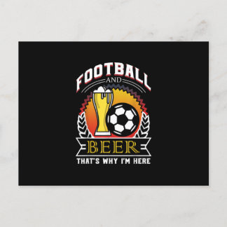 Carte Postale Faire-part Football Et Bière CEst Pourquoi Je Suis Ici cadeau