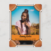 Carte Postale Faire-part Football Orange & Black Graduation (Devant)