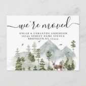 Carte Postale Faire-part Forêt aquarelle | Arbres et cerfs  (Devant)