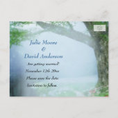 Carte Postale Faire-part Forêt Boisée Enchantée Sauvez La Date Mariage (Dos)