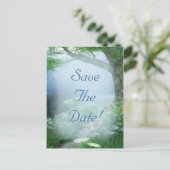 Carte Postale Faire-part Forêt Boisée Enchantée Sauvez La Date Mariage (Debout devant)