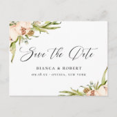 Carte Postale Faire-part Forêt botanique Floral Enregistrer la date (Devant)