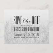 Carte Postale Faire-part Forêt de neige d'hiver Élégant mariage Enregistrer (Devant)