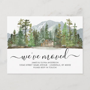 Carte Postale Faire-part Forêt rustique Nous avons déménagé Nouvelle Maison