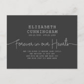 Carte Postale Faire-part Forever In Our Hearts Memorial Simple Citation Mod (Devant)