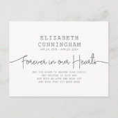 Carte Postale Faire-part Forever In Our Hearts Memorial Simple Citation Mod (Devant)