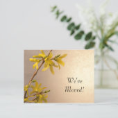 Carte Postale Faire-part Forsythie printanière jaune Changement d'adresse (Debout devant)