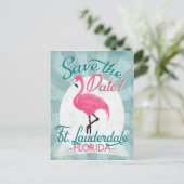 Carte Postale Faire-part Fort Lauderdale Enregistrer La Date Flamant rose R (Debout devant)
