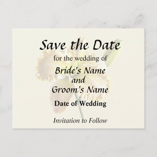 Carte Postale Faire-part Fournitures de mariage Lys d'un jour jaune (Devant)