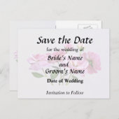 Carte Postale Faire-part Fournitures de Mariage Rose miniature rose (Devant / Derrière)