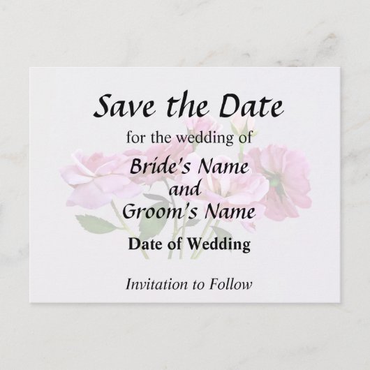 Carte Postale Faire-part Fournitures de Mariage Rose miniature rose (Devant)