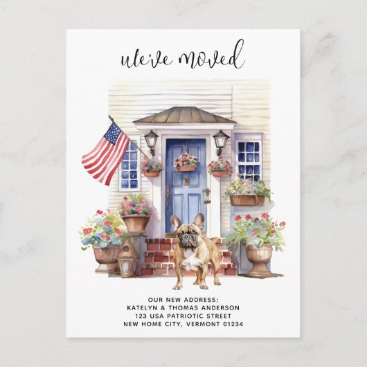 Carte Postale Faire-part Français Chien de taule Patriotique Pet Frenchie M (Devant)