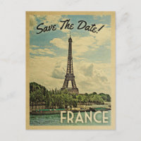 France Sauvegarder la date Tour Eiffel vintage Par