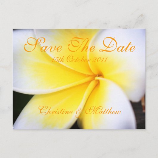 Carte Postale Faire-part Frangipani - Sauvegarder la date (Devant)