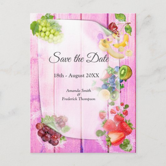 Carte Postale Faire-part Fruits tropicaux salants (Devant)