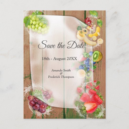 Carte Postale Faire-part Fruits tropicaux salants (Devant)