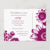 Carte Postale Faire-part Fuchsia Magenta Pourpre Floral Framboise Prune (Dos)