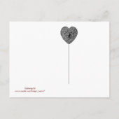 CARTE POSTALE FAIRE-PART FUCHSIA ROSE NOIR ET MONOGRAMME DE DOMMAS BLANC (Dos)