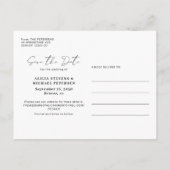 Carte Postale Faire-part Full bleed photo simple modern elegant wedding (Dos)
