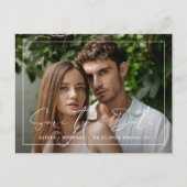 Carte Postale Faire-part Full bleed photo simple modern elegant wedding (Devant)