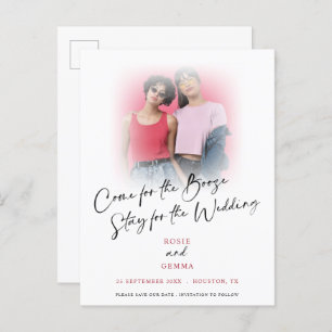 Carte Postale Faire-part Fun Come For Booze Photo Enregistrer La Date Annon