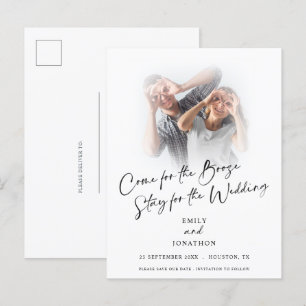 Carte Postale Faire-part Fun Come For Booze Photo Enregistrer La Date Annon