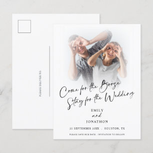 Carte Postale Faire-part Fun Come For Booze Photo Save the Date