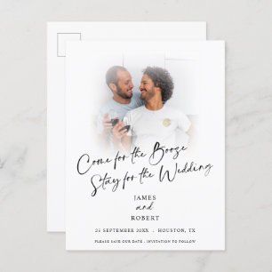 Carte Postale Faire-part Fun Come For Booze Photo Save The Date Annonce